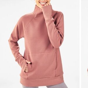 Fabletics Zaylee Funnel Neck Tunic Cozy Pullover Hoodie with Thumb Holes Sz. S